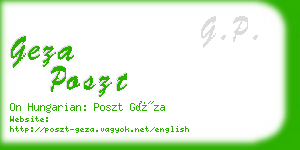 geza poszt business card